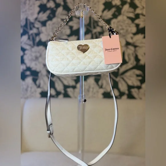 Juicy Couture Cream Quilted Shoulder Bag with Gold Accents NWT - Picture 1 of 9
